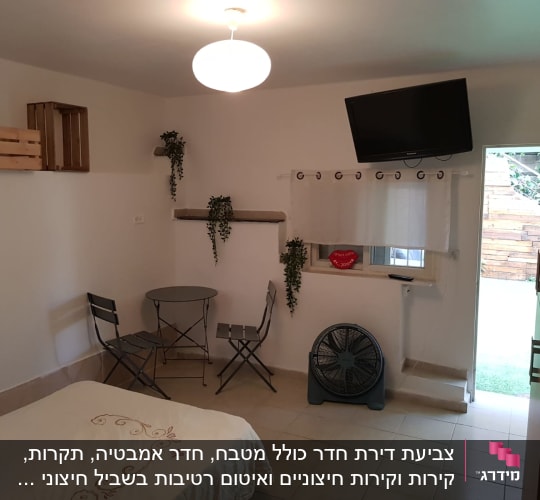 חדר מגורים מרוהט עם קירות פנים צבועים בלבן